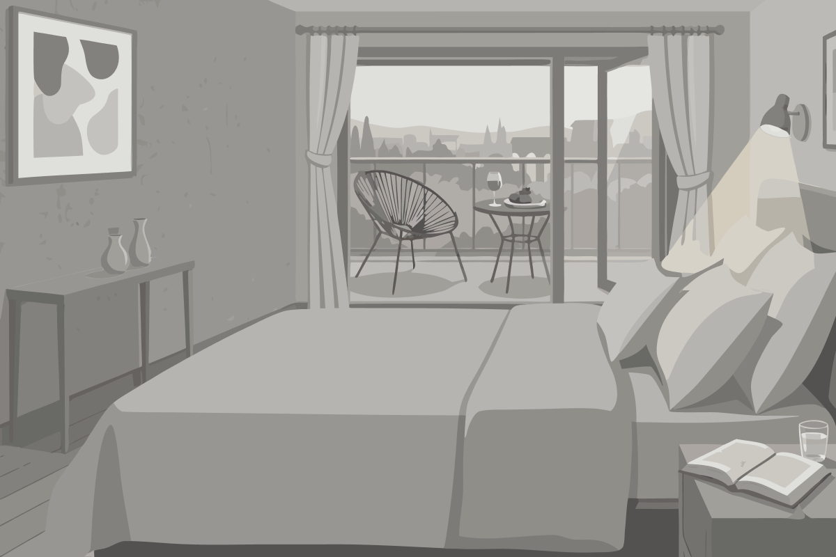 Quarto Twin com Terraço